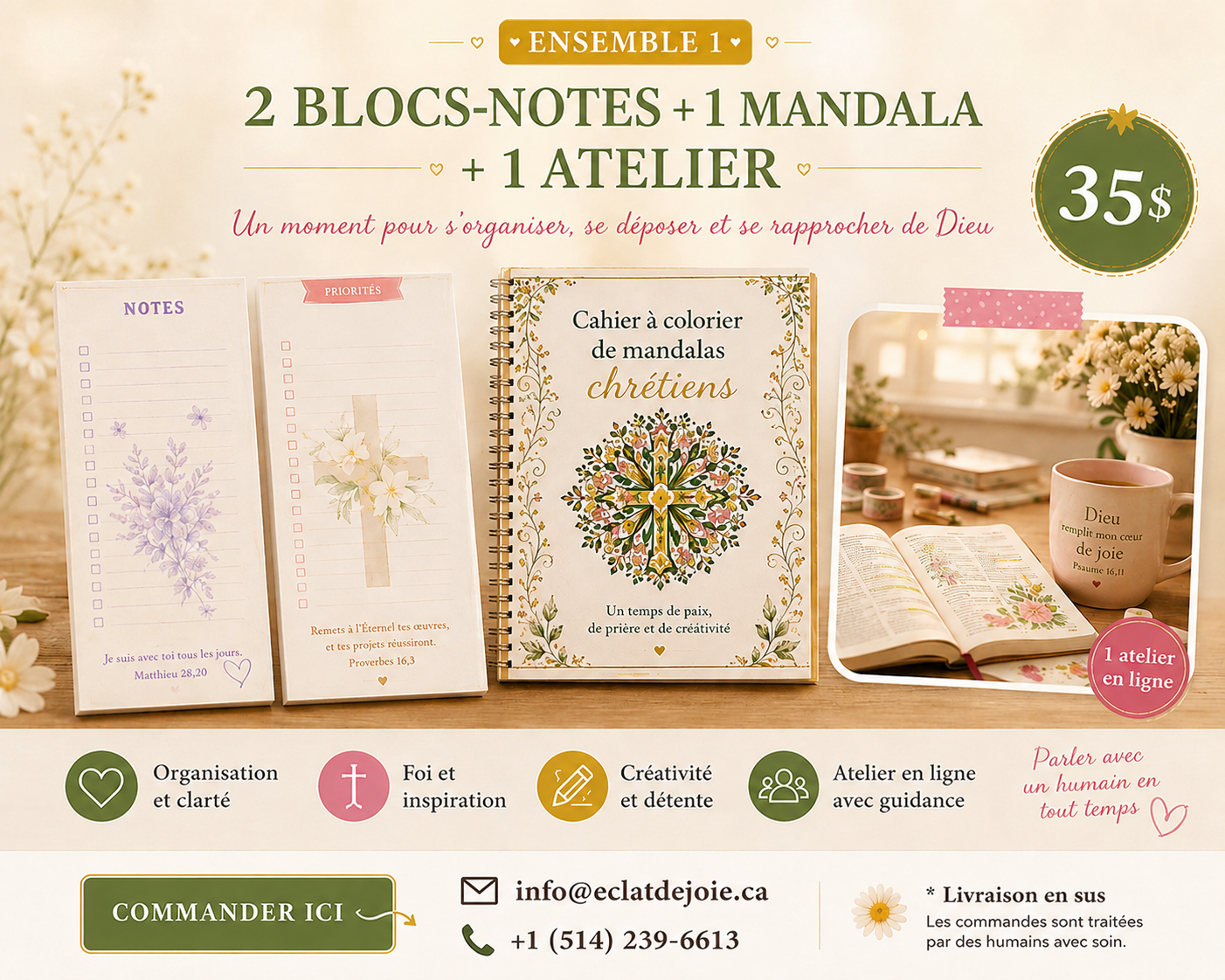 Ensemble 1 - 2 blocs-notes, 1 mandala et 1 atelier