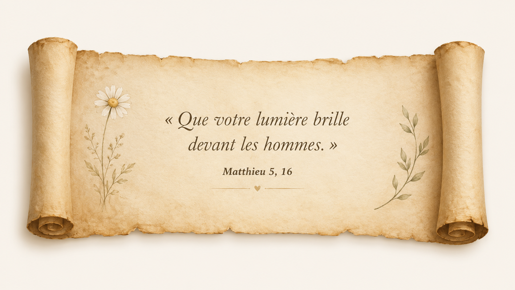 Parchemin Matthieu 5,16